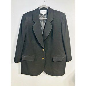 Ellen Kaye Black Wool Blazer Size 16 W